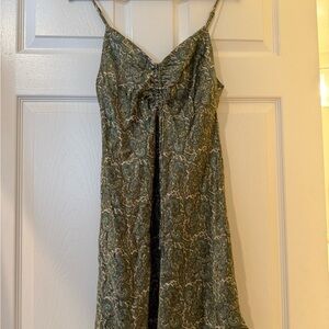 Zara Strapless Green and Gold Dress